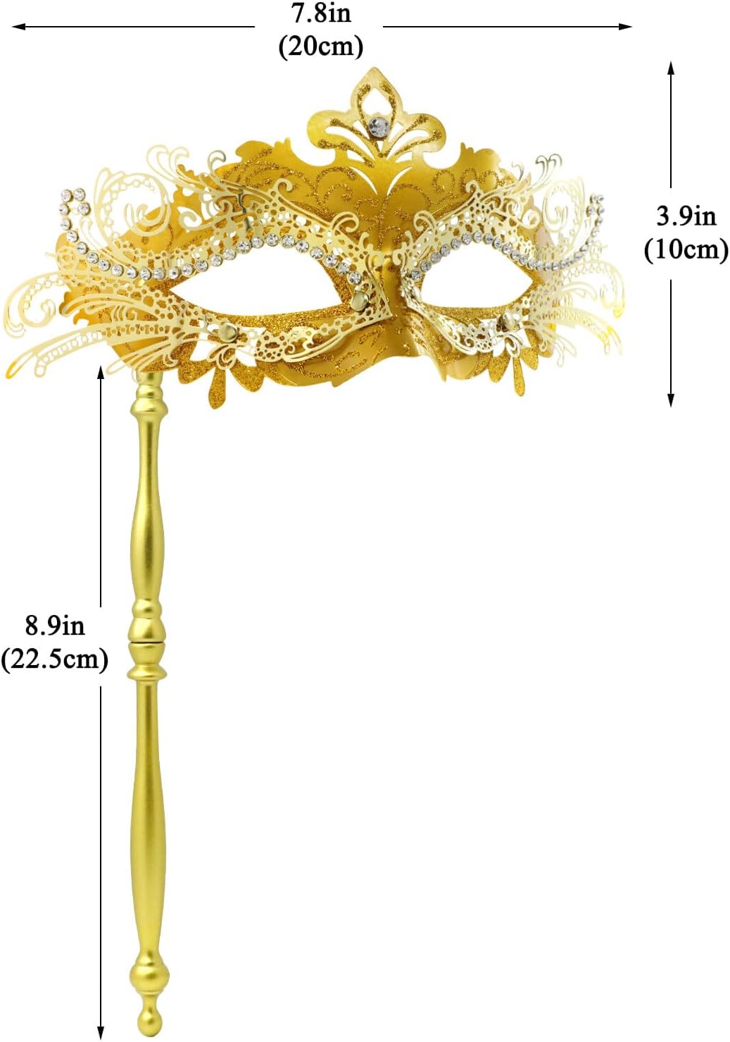 Coddsmz Masquerade Mask with Stick Venetian Mask Mardi Gras Decorations for Womens Halloween Costume Mask