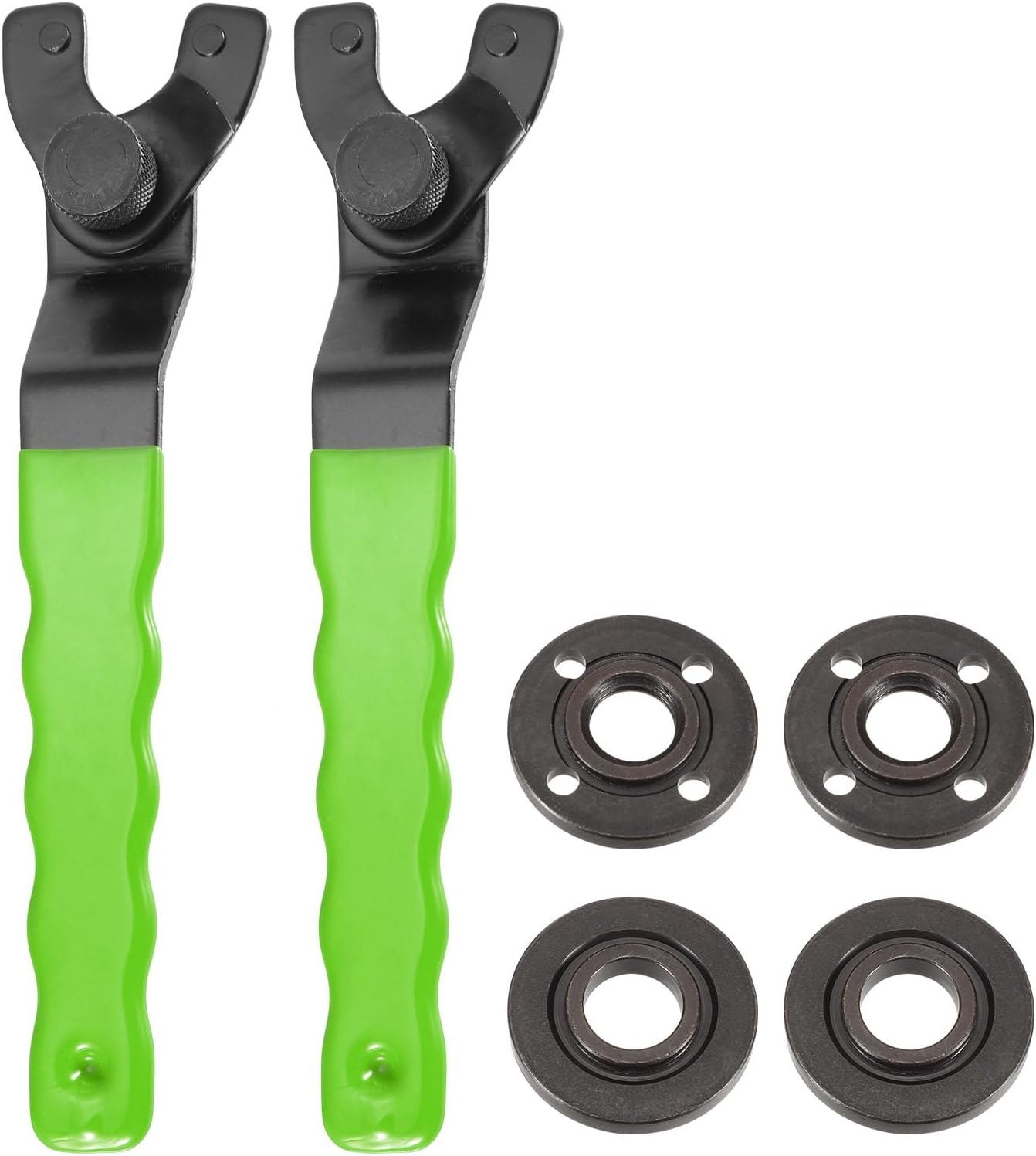 HARFINGTON Adjustable Angle Grinder Wrench Set 0.4"-1.9" Range Universal Lock Nut Pin Spanner Wrench with Grinder Shaft Nuts for Angle Grinder Table Grinder, Green