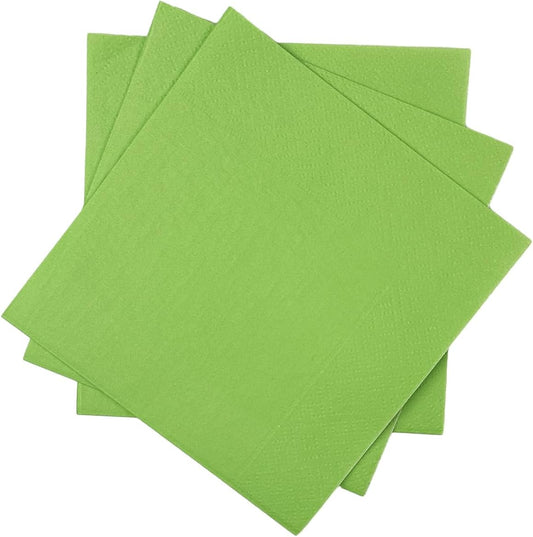 Pea Green Cocktail Napkins 5 * 5inch disposable Beverage Napkin paper for Cocktail, Wedding, Dinner，Birthday Party Dessert Wine Paper Napkins（ 120 Count）