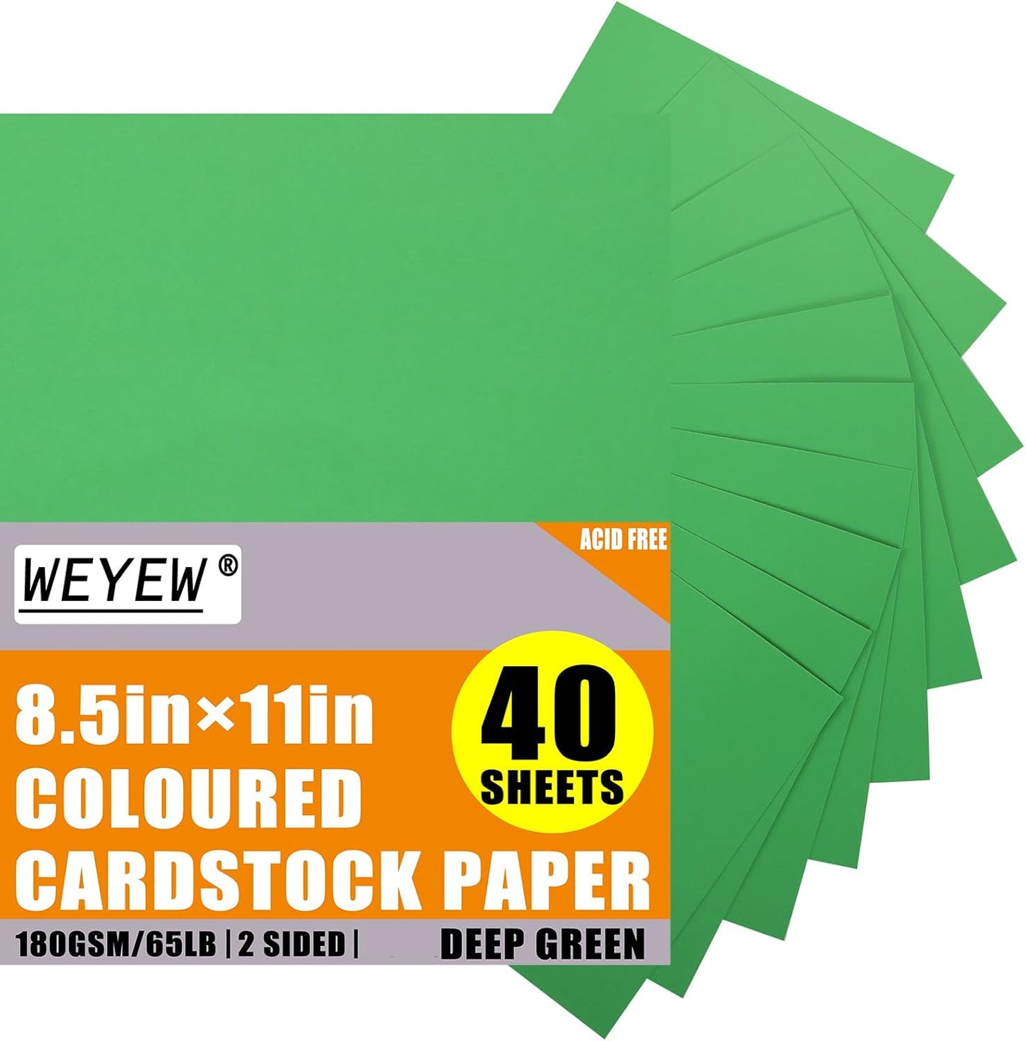 Deep Green Cardstock 8.5 x 11 Thick Paper, 40 Sheets 65 LB/180 GSM, Cardstock Printer Paper for Invitations, Menus, Wedding, DIY Cards, Kids School Supplies