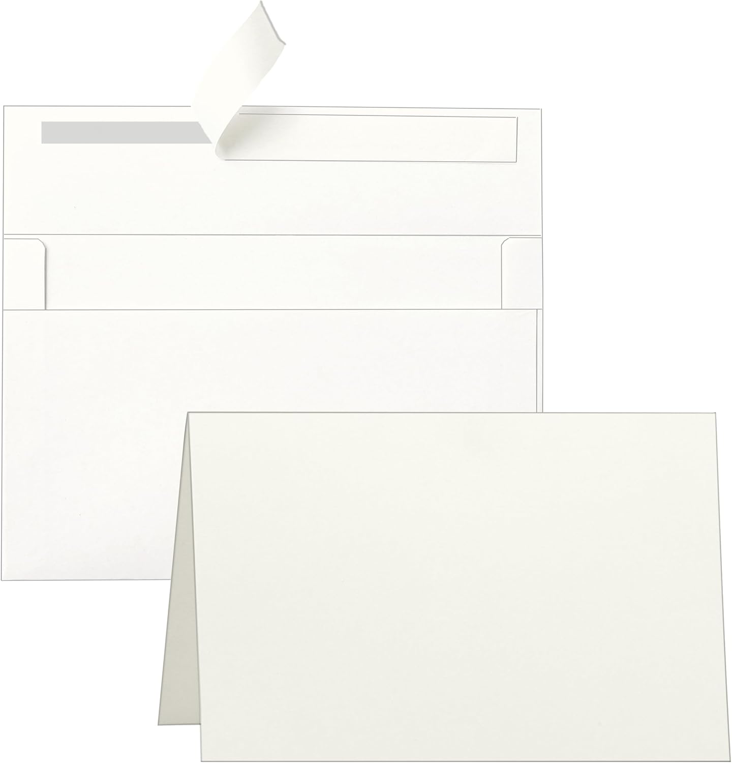 Cream Greeting Cards and Envelopes 4 x 6 Printable 300GSM Folded Off White Cardstock and A4 Envelopes Self Seal 20 packs for Wedding Invitations, Birthday, Mailing, Christmas