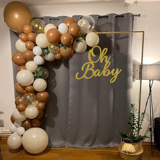 Brown Sand White Neutral Balloons, 50pcs 12 inch Retro Apricot Balloons Brown Sand White Gold Confetti Party Balloons For Birthday Engagement Wedding Anniversary Party Decorations