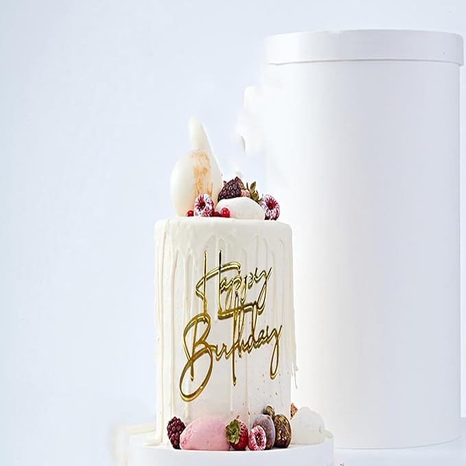 Happy Birthday Cake Topper | Customized Name Cake Decoration |Gold Mirror Acrylic Sign Decorations |Happy Birthday Cake Charm Supplies for Birthday Party Cake Dessert