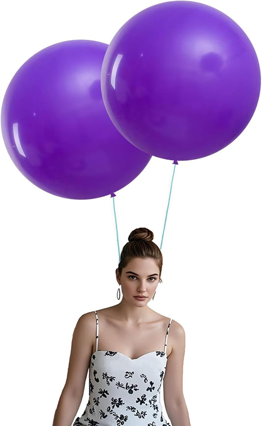 15Pcs 24 Inch Balloons Purple Giant Round Balloons Large Balloon for Festival, Christmas, Birthday Party Decorations