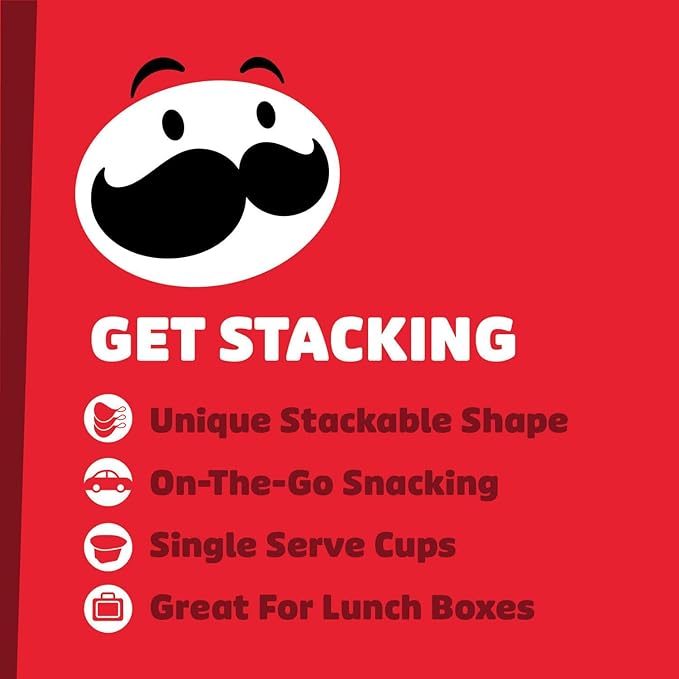 Pringles Potato Crisps Chips, Lunch Snacks, On-the-Go Snacks, Original (36 Cups) (Pack of 2)