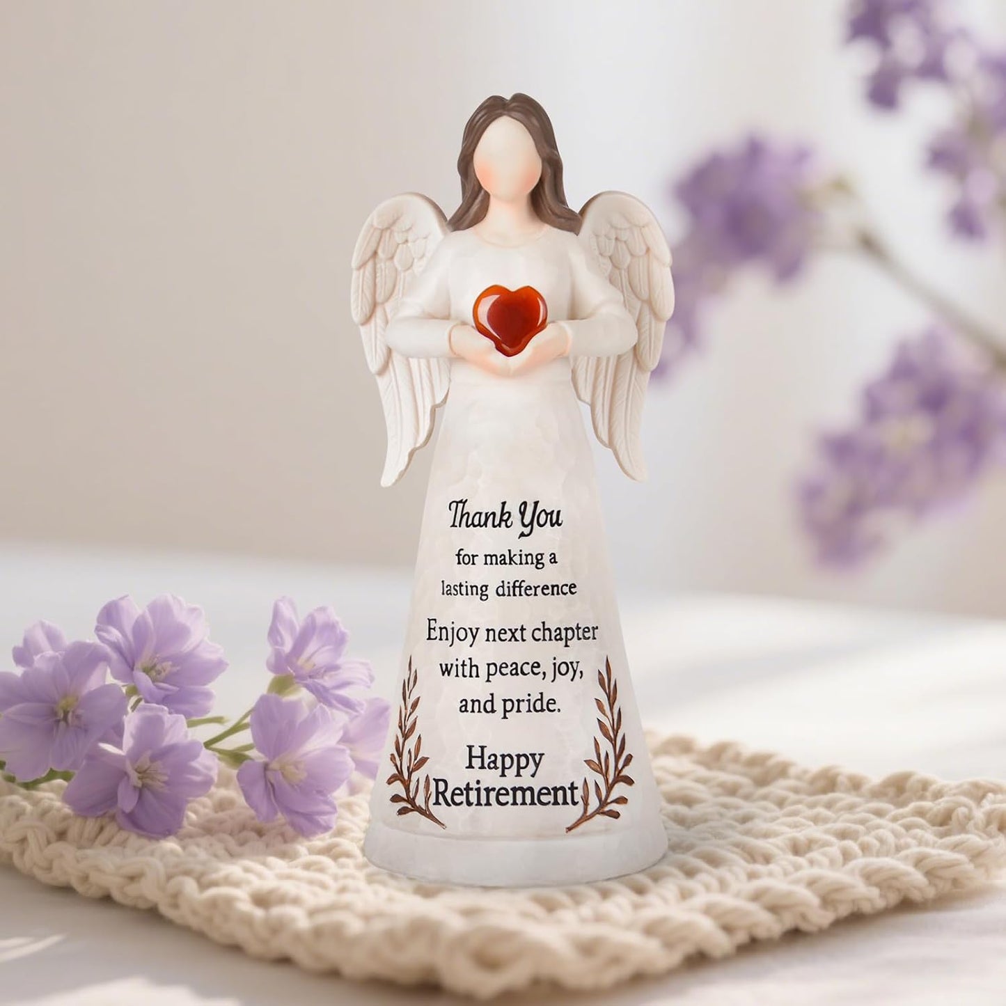 Retirement Gift for Woman 2025 - Happy Retirement Gifts for Teacher Coworker Nurses Boss Mom Grandma Sister Retirees Women Retired Party Decoration with Large 8.2" Angel Figurine