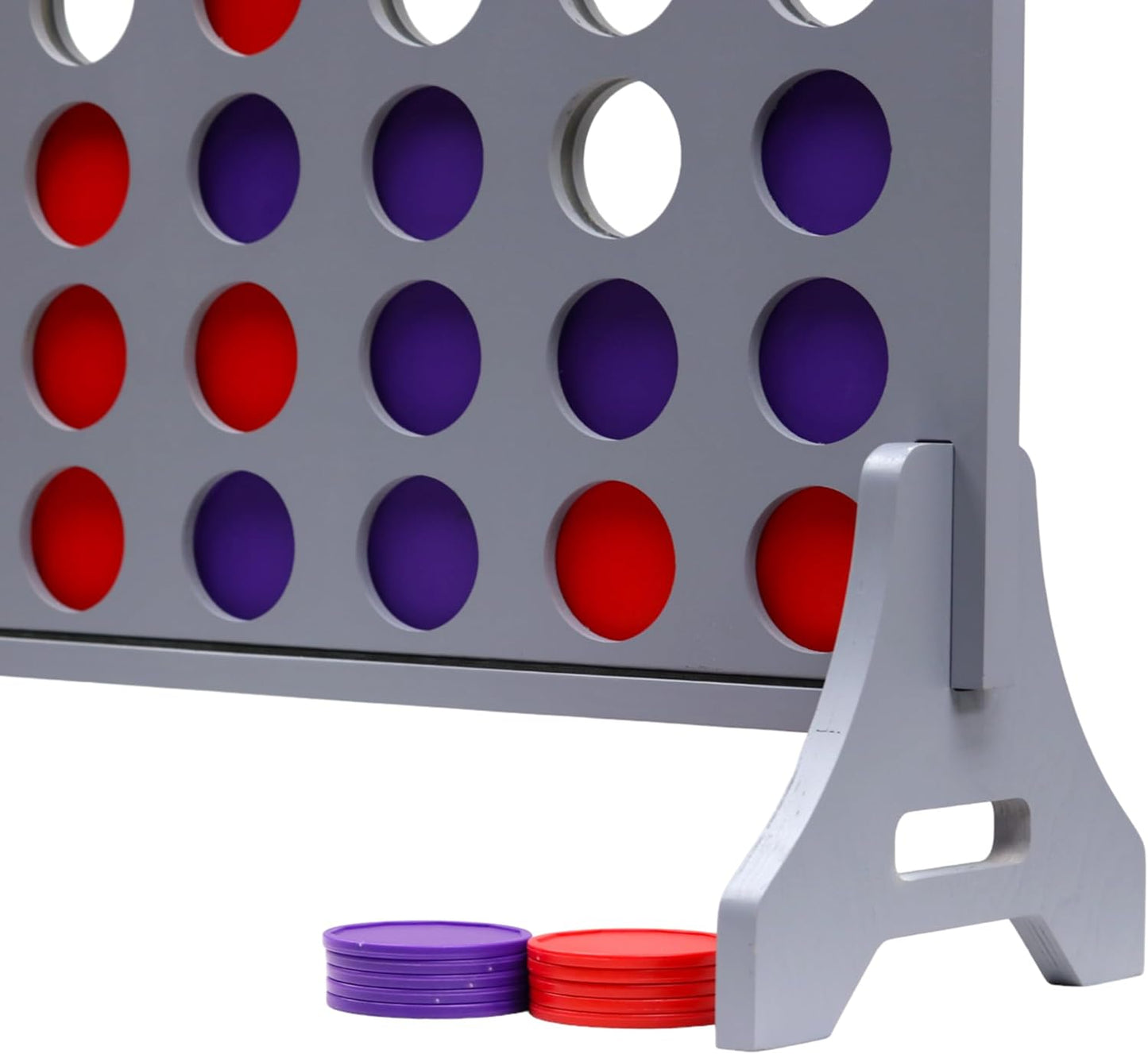 Tailgating Pros Premium Grey Giant Four in a Row with Carrying Case - Jumbo Oversized Outdoor Yard Game - Connect Multiple Pucks in a Row to Win - Many Puck Colors Available!