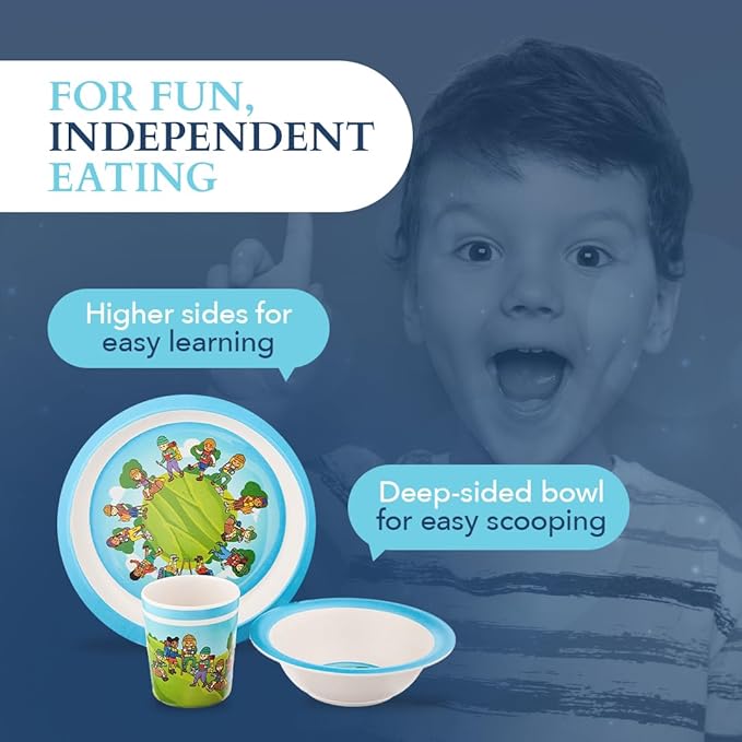 5-Piece Kids Dinnerware Set (5pcs Hikers in Nature Meal Set)