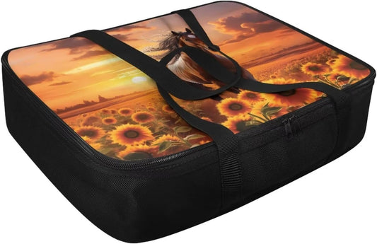 Sunflower Horse Insulated Casserole Carriers Thermal Bags for Hot or Cold Food with Heat Resistant Lining Zip Food Carriers Fits 11 x 15 or 9 x 13 Baking Dish