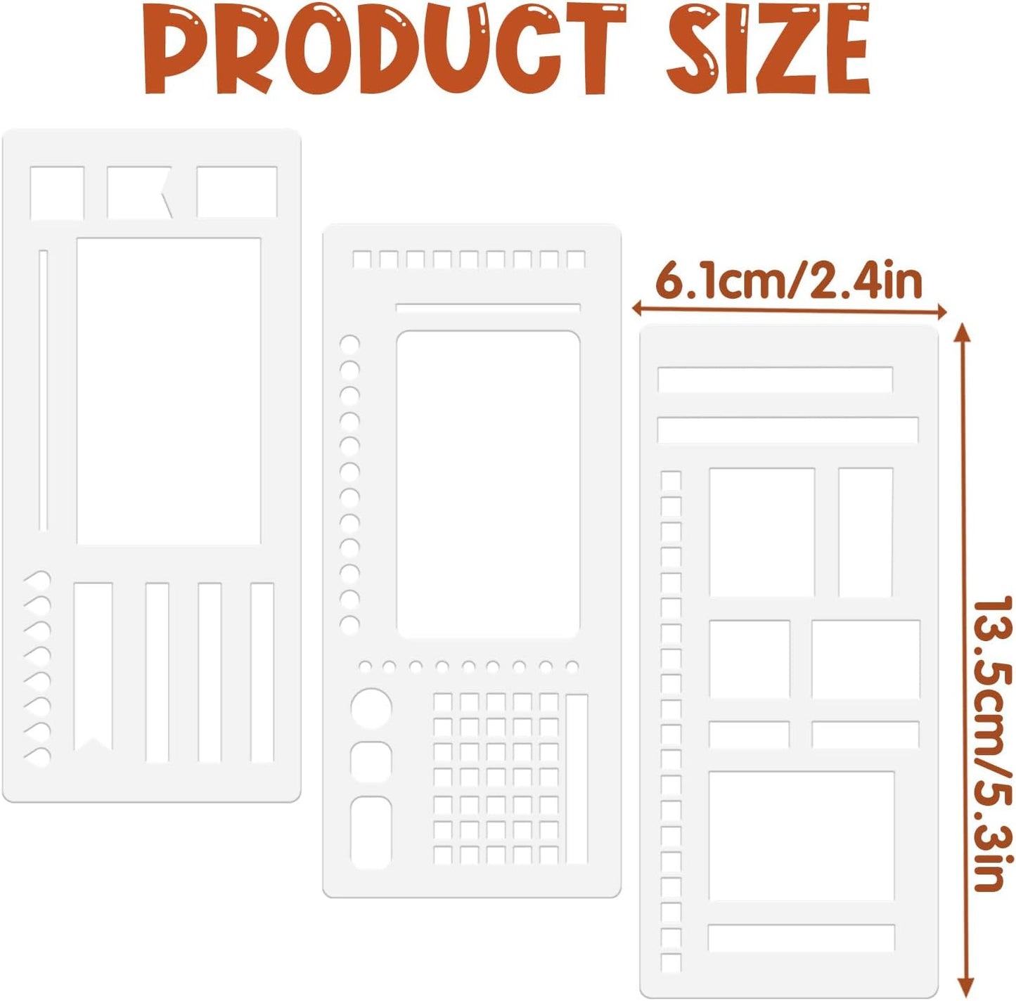 3Pcs Journal Stencil Set, Reusable Planner Stencils Templates Create Custom Weekly & Monthly Layouts for Dot Grid Journals, Enhanced Efficiency for Planning & Journaling Enthusiasts