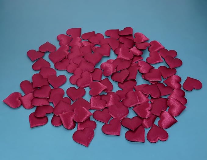ONLYKXY 200Pcs 3.5cm Big Sponge Confetti Decor Glitter Flower Heart Shape Petals Table Decoration for Wedding Party Valentine's Day Scatter Ponge Petal Confetti (Claret-Red)