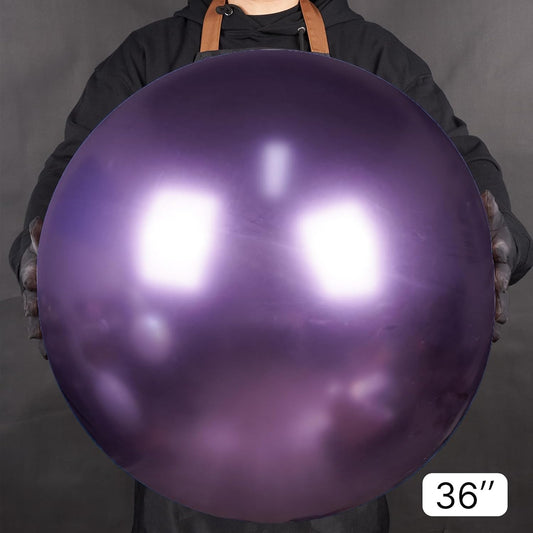 PartyWoo Metallic Purple Balloons 4 pcs 36 Inch Extra Large Big Jumbo Giant Chrome Purple Latex Helium Balloons for Mardi Gras Graduation Wedding Baby Shower Birthday Party Decorations Purple-G105