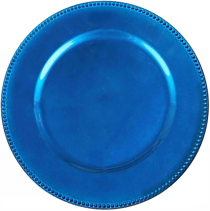 Efavormart 6 pcs 13" Royal Blue Round Charger Plates Dinner Chargers for Tabletop Decor Holiday Wedding Catering Event Decoration