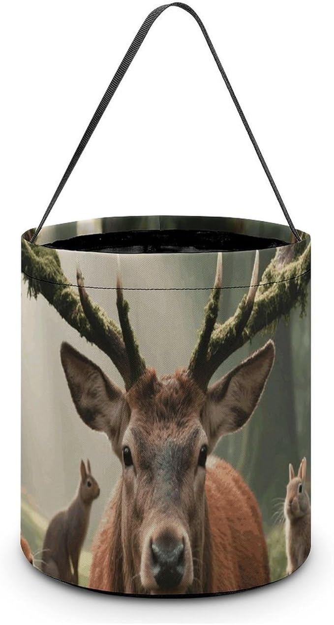 Halloween Candy Bucket - Forest Wildlife Trick Or Treat Candy Bag, Gift Bag for Party Favor Supplies