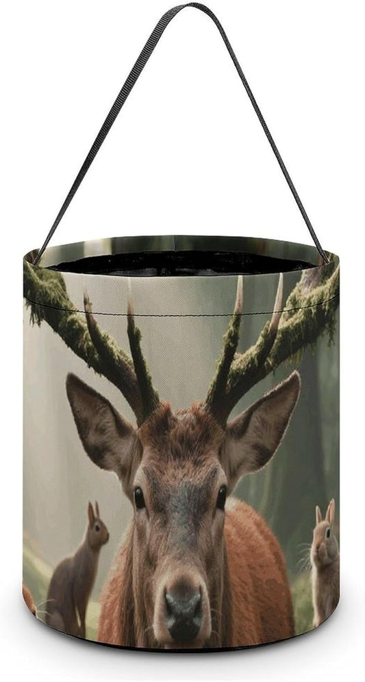 Halloween Candy Bucket - Forest Wildlife Trick Or Treat Candy Bag, Gift Bag for Party Favor Supplies