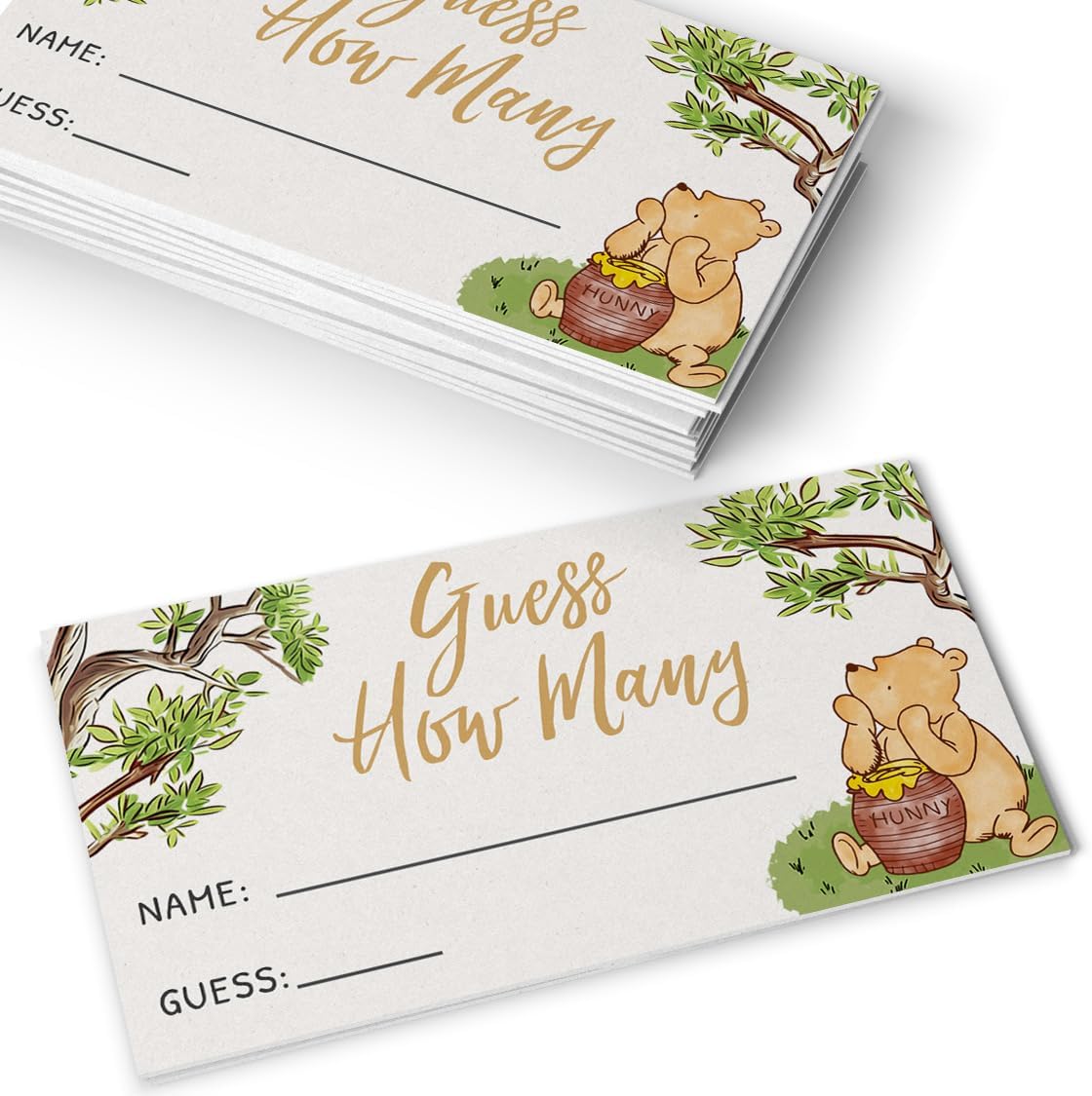 Baby Shower Guess How Many Game Set of 30, Party Supplies - Classic Pooh Collection (How Many Game)