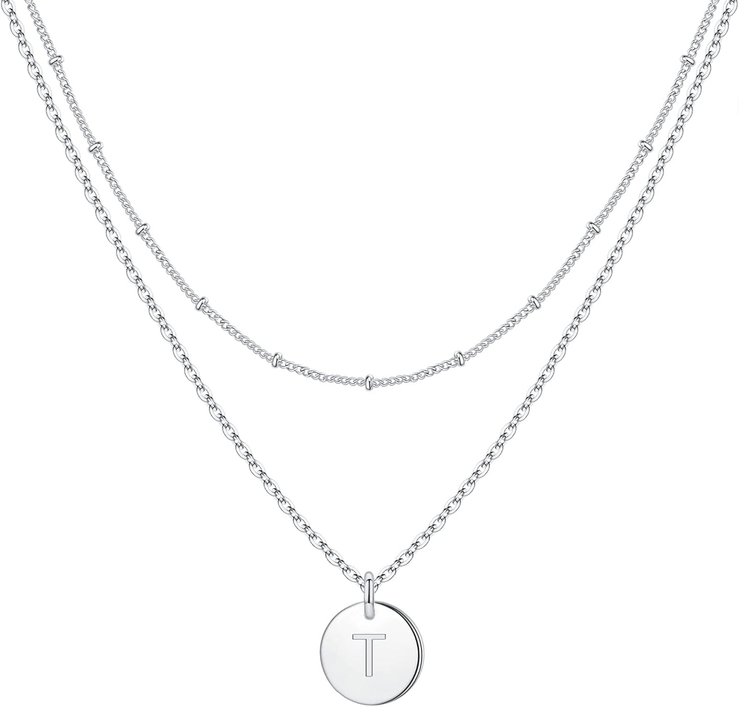 IEFWELL Stocking Stuffer for Teen Girls - Necklaces for Women Girls, 14K Gold-Plated Double Side Engraved Hammered Coin Necklaces, Layered Necklace Jewelry Pendant Gifts for Teen Girls Kids