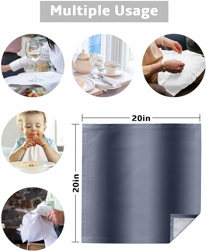 Navy Blue Ombre Cloth Napkins Set of 4 Reusable Dinner Napkins, Modern Abstract Art Cocktail Napkin, Farmhouse Gradient Washable Table Napkins for Wedding/Holiday Party/Baby Shower 20"x20"