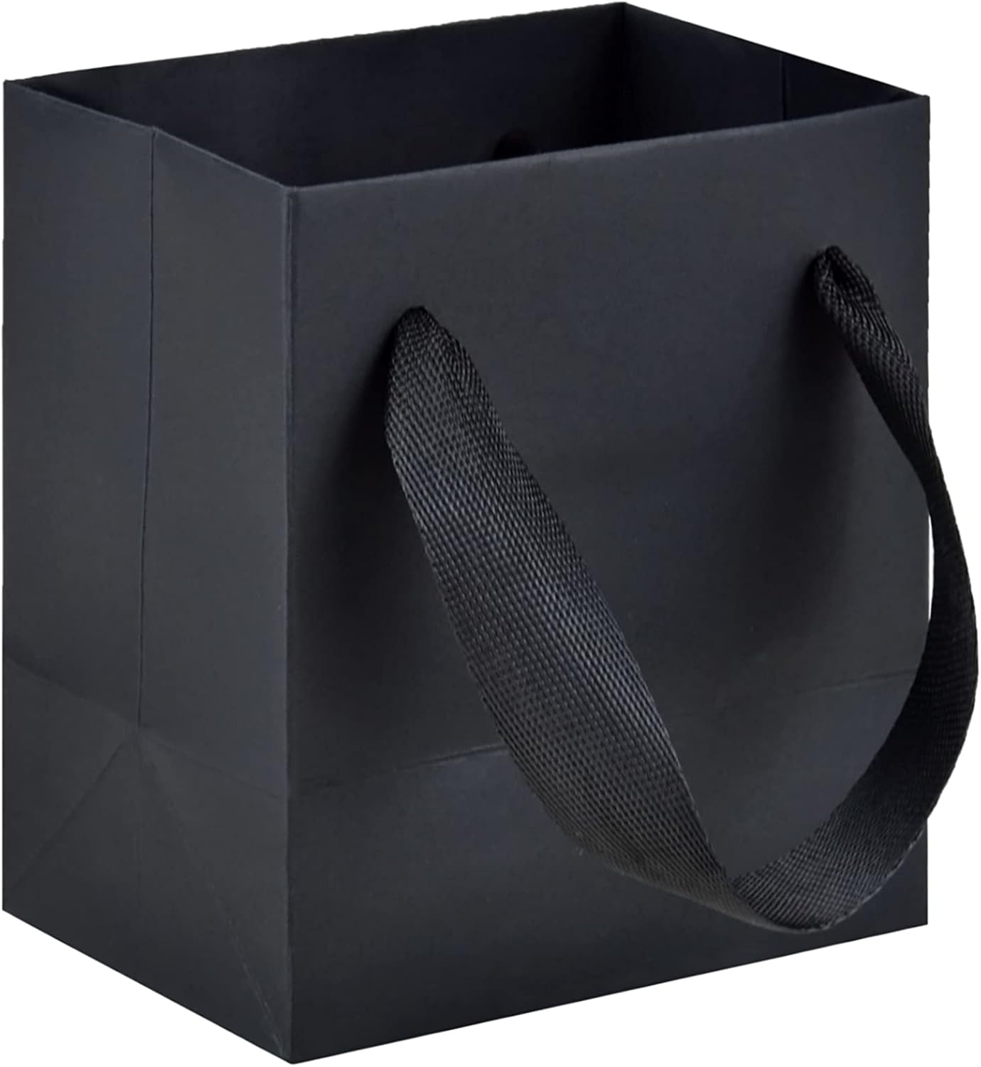 HUAPRINT Black Paper Bags - Extra Small Matte Black Gift Bags, 30 Pack (4x2.75x4.5 inch), Perfect for Parties, Weddings, or Business Merchandise