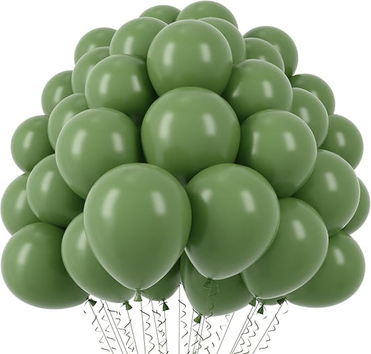 110pcs Sage Green Balloons 12inch Olive Green Latex Party Balloons for Graduation, Wedding, Birthday, Bridal Shower, Baby Shower, Anniversary Party Decorations
