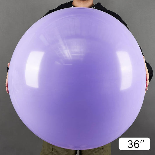 PartyWoo Pastel Purple Balloons 4 pcs 36 Inch Extra Large Big Jumbo Giant Light Pastel Purple Lavender Lilac Latex Helium Balloons for Graduation Baby Shower Birthday Party Decorations Purple-Q10
