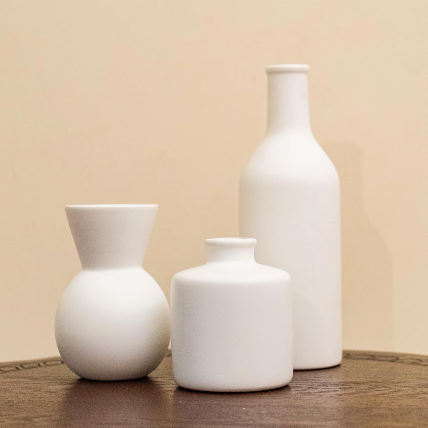 Ceramic Flower Vase, Small Vase for Centerpieces, Modern Vases for Home Decor- 3 Pcs
