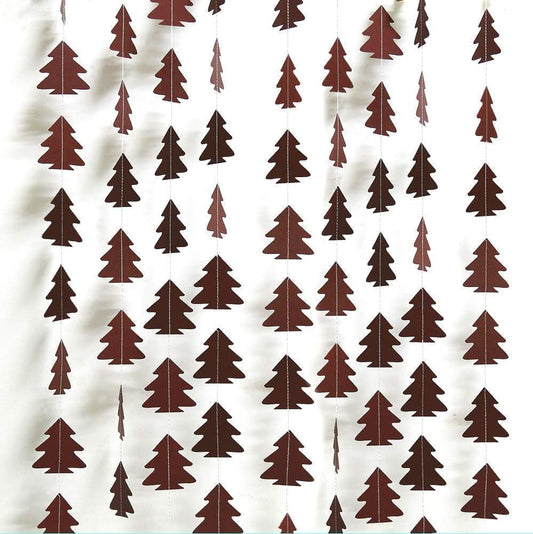 Sparkly Paper Christmas Tree Garland Kit for Home Party Decoration (Brown)