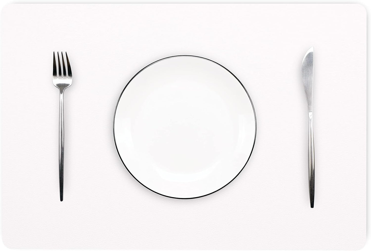 Wipeable Placemats Leather Table Mats Waterproof Heat-Resistant Easy to Clean for Dining Table Set Kitchen Table (6, White)