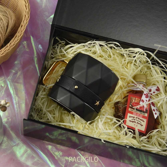 1Pcs Black 9.5x7x4 Inch Gift Box, Small Magnetic Box with Lid Black Small Gift Boxes for Groomsman proposal Foldable Magnetic Closure Storage Boxes