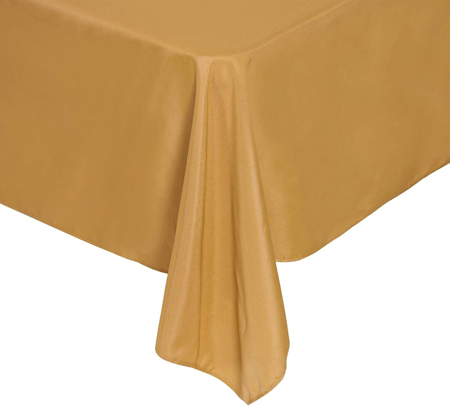 Cupuamon Rectangle Tablecloth 60x102 inch Washable Polyester Fabric Table Cloth for Wedding Party Dining Banquet Decoration（60x102, Gold）