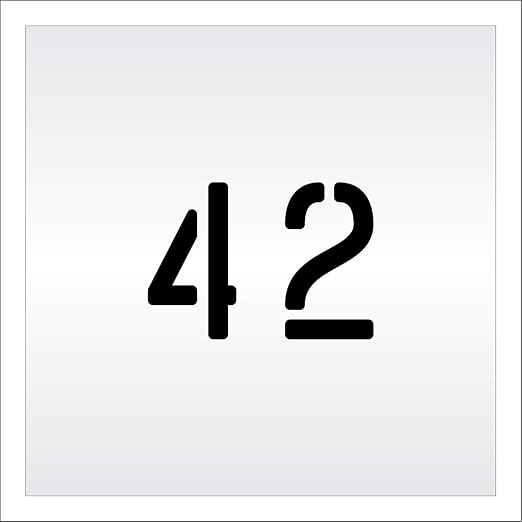 Pavement, Curb, and WheelStop Stencils - 4 inch Double Number Stencil - (42) - 4" x 5.5" x 1/8" (128 mil) - Pro-Grade