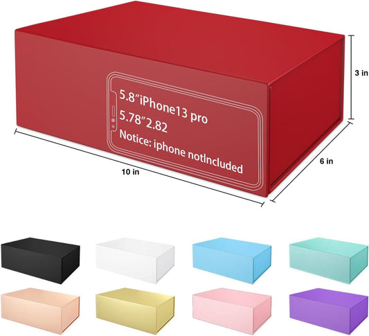 Red Gift Boxe 10" x 6" x 3" with Magnetic Closure Lid Gift Boxes for Presents,Bridesmaid Gifts Boxe,Cute Box,Birthday Gift box,Luxury for Gift Packaging, Magnetic Gift Boxes for Wrapping Gifts (Red/5PCS)