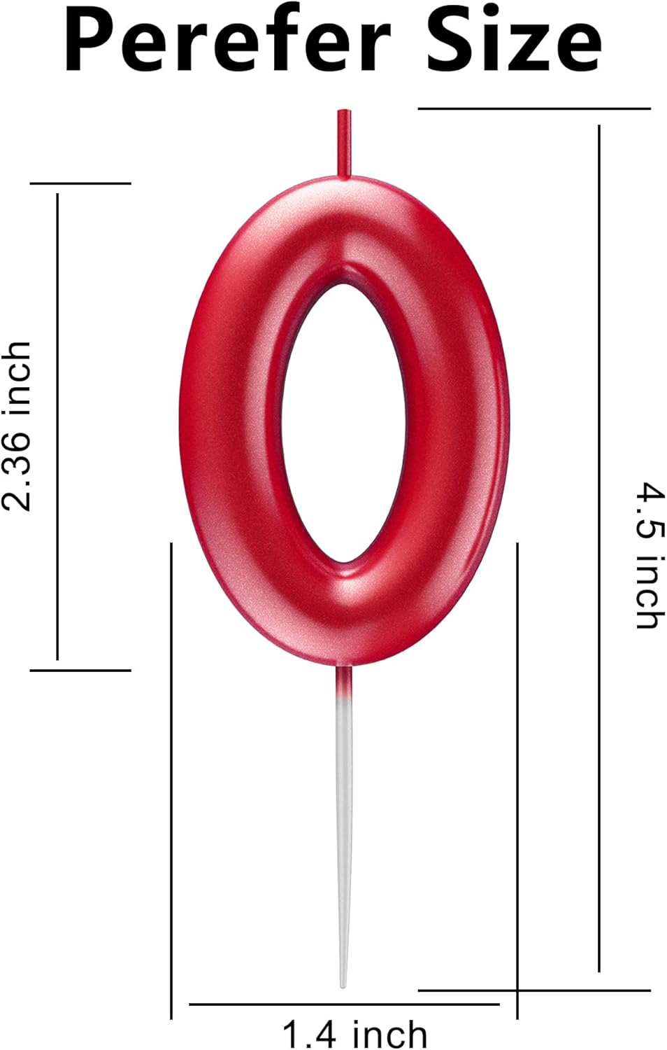 Red Number 0 Candle Happy Birthday 3D Number Candles for Birthday Cake Party Decoration Wedding Anniversary Celebration Supplies