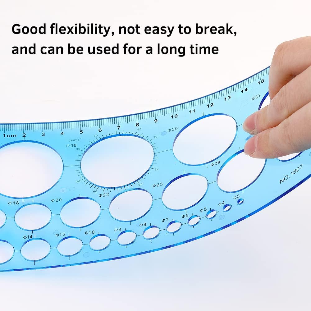Circle Template for Drawing 4 Pcs Circle Stencils Drafting Tools Set Stencil Maker Rulers,Digital Measuring Templates Rulers for Office, School,Building,Formwork, Drawings