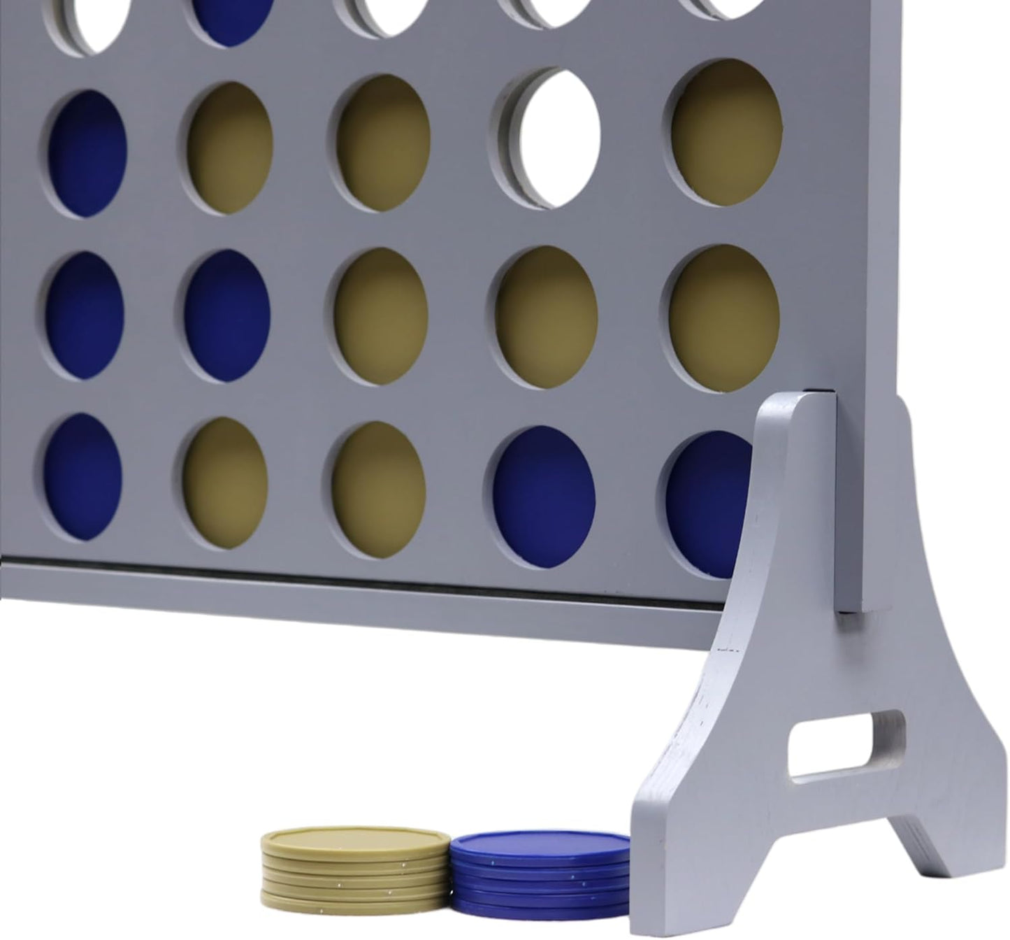 Tailgating Pros Premium Grey Giant Four in a Row with Carrying Case - Jumbo Oversized Outdoor Yard Game - Connect Multiple Pucks in a Row to Win - Many Puck Colors Available!