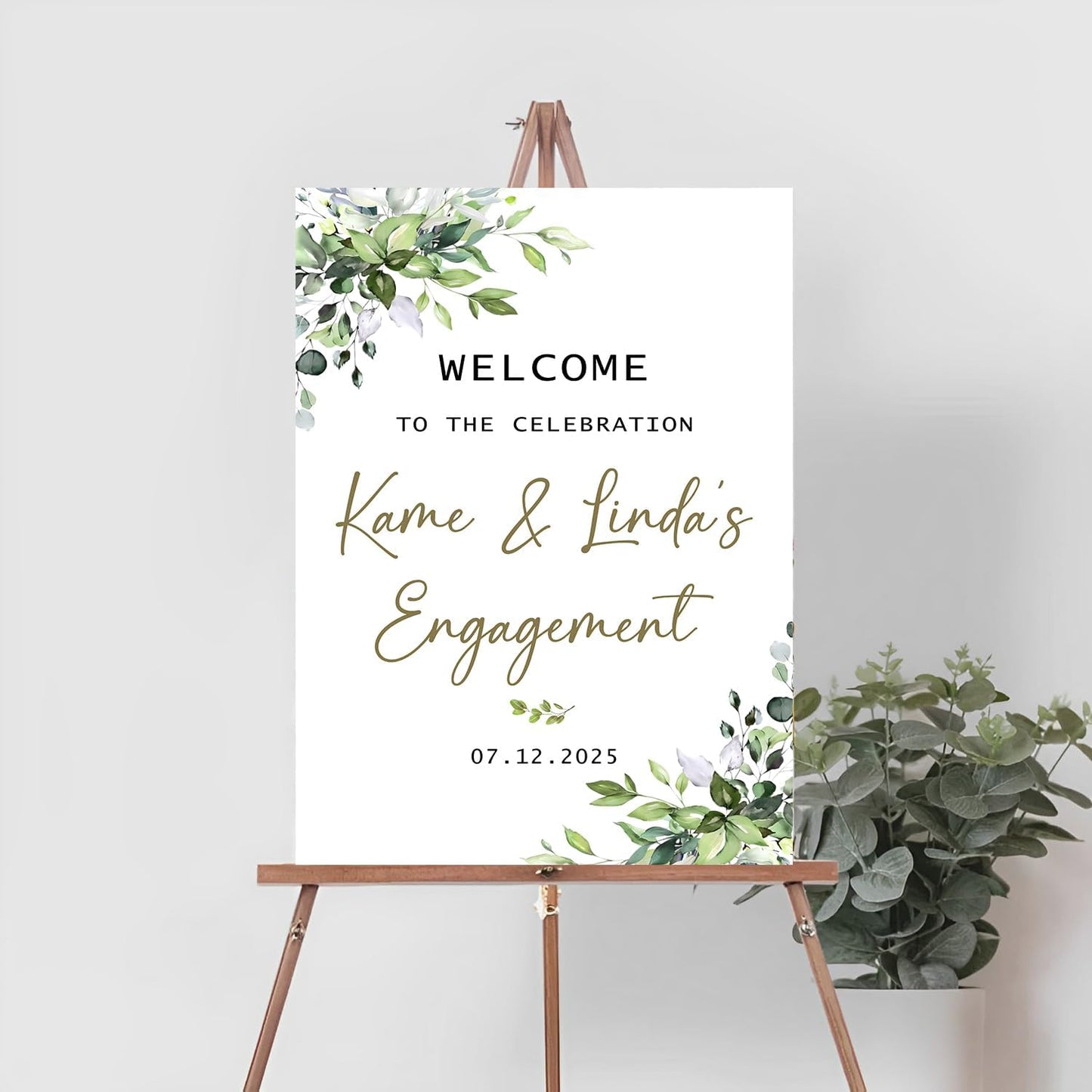 Greenery We're Engaged Sign, Engagement Picture Signs, Engagement Signs For A Party, Engagement Announcement Signs, Engagement Party Decorations, Engaged Decorations