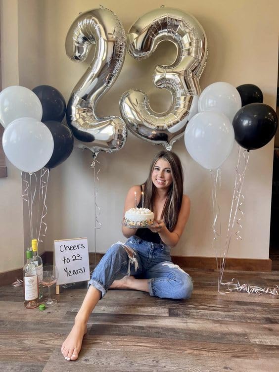 Silver 3 Balloon, Number Balloons 40 Inch, 3rd Birthday Decorations for Kids Girls Boys, Men Women Silver Party Supplies for Party Decorations, Number 3 Balloon