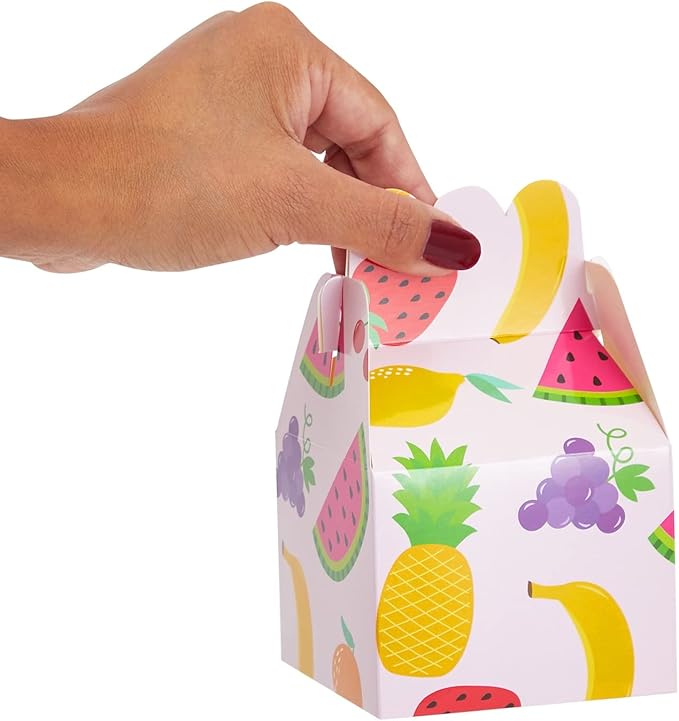 Sparkle and Bash Tutti Frutti Treat Boxes - 3.5 x 2.75 In, 36 Count, Assorted Colors - Fruit Party Favor Boxes for Tutti Frutti Birthday Favors