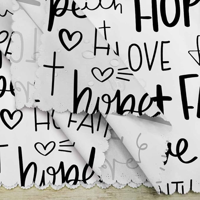 Handwritten Alphabet Table Napkins Cloth Set of 4 Soft Hope Faith Love Heart Washable and Reusable Dinner Napkins for KitchenWeddings Parties 18 x 18 inch