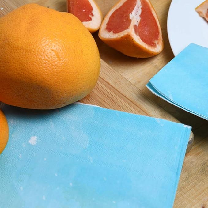 SOLAS Beautifully Designed 2 Ply Square Blue Paper Napkins - 20 Pack Fun & Colorful Teal & Blue Pastel