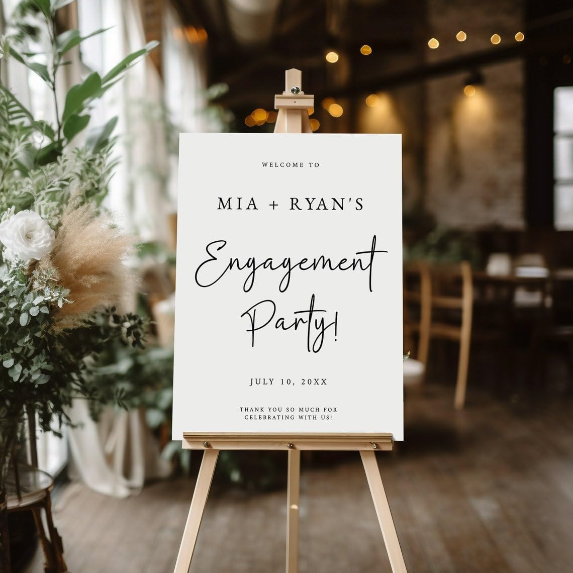 Engagement Party Sign, Engagement Party Welcome Sign, Modern Engagement Party Welcome Sign, Minimalist Engagement Party Sign, Engagement Celebration Editable
