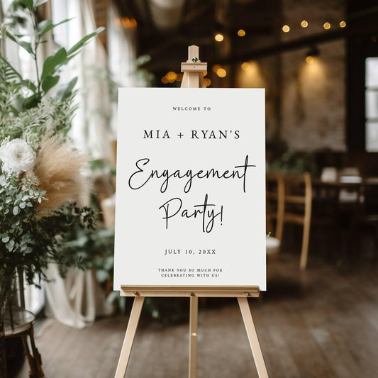 Engagement Party Sign, Engagement Party Welcome Sign, Modern Engagement Party Welcome Sign, Minimalist Engagement Party Sign, Engagement Celebration Editable