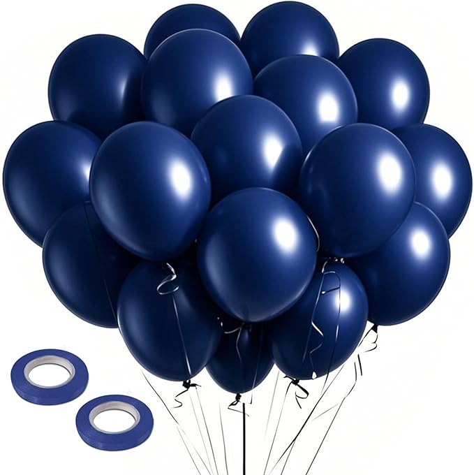 Navy Blue Balloons, 100pcs Dark Blue Latex Party Balloon for Garland & Arch, Blue Party Decorations for Birthday, Hanukkah, Father’s Day, 4th of July, Veteran's Day, Gender Reveal, Anniversary Party