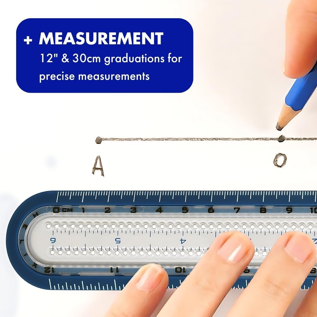 Helix - 2-in-1 Ruler - Integrated Circle Templates - Innovative Learning Tool - 12 Inch / 30cm (36001)