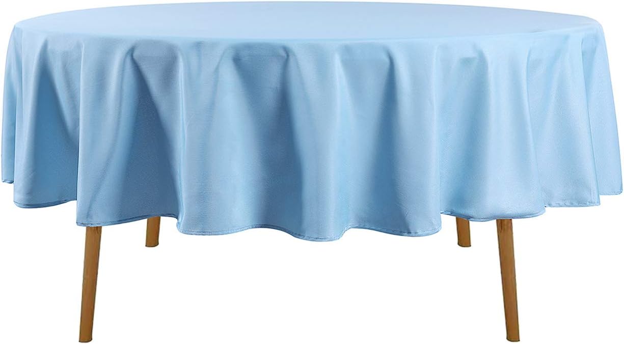 Cupuamon 70 inch Round Tablecloth Washable Polyester Table Cloth Decorative Table Cover for Wedding Party Dining Banquet（70 inch,Blue Mist）