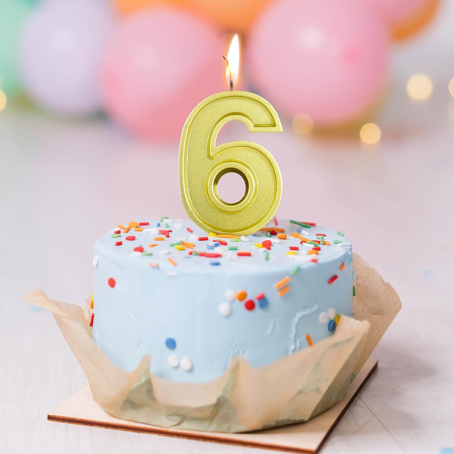 BEAN LIEVE Gold Birthday Candles Number 6, Gold Number Candles, Cake Number Candles for Birthday Parties and Wedding Anniversary Celebrations