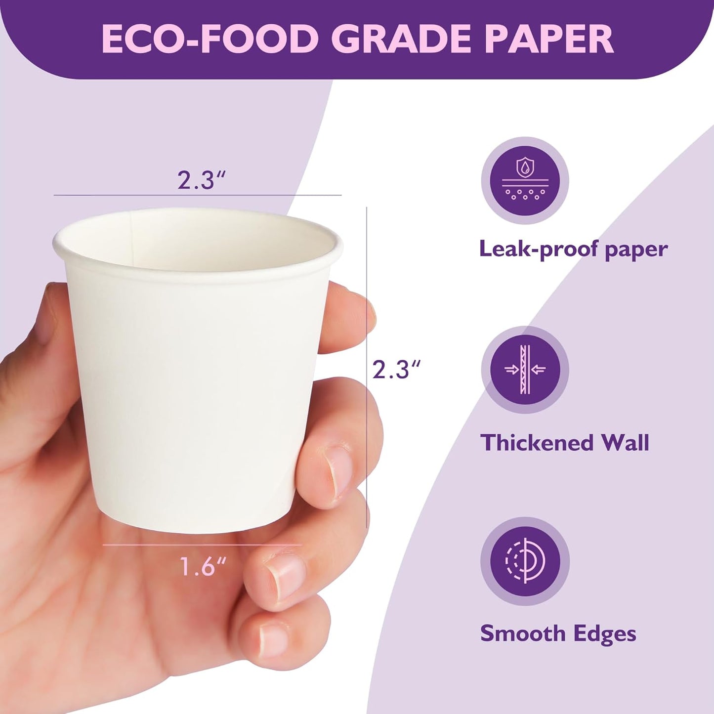 3 oz Disposable Paper Cups, Mouthwash Cups, Small Coffee Cups for Bathroom Rinsing, Mini Water Drinking Cups for Espresso, Samples, 600 Pack