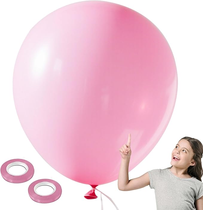 Giant Light Pink Balloons - 10Pcs 36 Inch Extra Large Pastel Pink Ballons, Jumbo Matte Round Baloons for Valentine's Day Princess Wedding Bachelorette Bridal Baby Shower Birthday Party Decorations