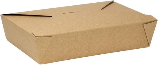Karat Paper To Go Boxes [54 oz - 200ct] Leak-Resistant, Microwavable, Heavy-Duty Take Out Boxes | Grease Resistant & Stackable | #2 Kraft Brown
