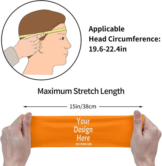 Custom Sweatbands for Men Women, Design Your Own Text Name Image Photo Personalized Sports Headbands